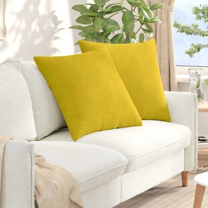 vidaXL Диван възглавници 2 pcs Жълто 80 x 80 cm Кордюрова тъкан (42014064)