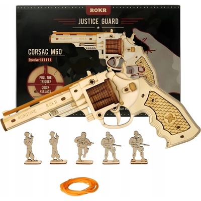Robotime Rokr 3D Puzzle Corsac M60 dřevěná pistole LG401 172 ks