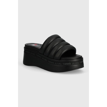 Tommy Jeans Чехли Tommy Jeans TJW WEDGE SANDAL в черно със скосена платформа EN0EN02455 (EN0EN02455)