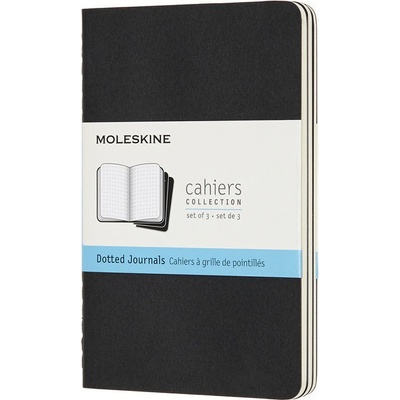 Moleskine Sešity 3 ks tečkované černé S