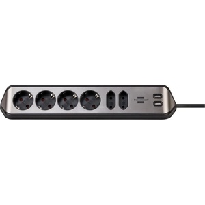 brennenstuhl 6 Plug + 2 USB 2 m (1153590610)