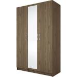 Bogdan Furniture I Трикрилен гардероб Mod 1003 с огледало, Орех адмирал