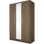 Bogdan Furniture I Трикрилен гардероб Mod 1003 с огледало, Орех адмирал
