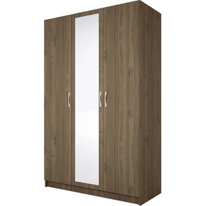 Bogdan Furniture I Трикрилен гардероб Mod 1003 с огледало, Орех адмирал