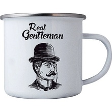 Bohemia Gifts Plechový smaltový hrnek pro muže real gentleman 350 ml