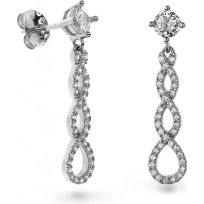 Again Jewelry Blyštivé strieborné visiace náušnice s kubickými zirkónmi AJNS0004
