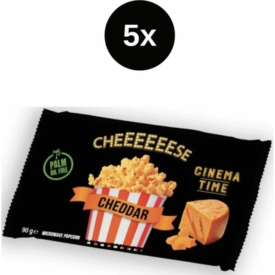 Cinema Time Mikrovlnný popcorn Premium Cheddar 5 x 90 g