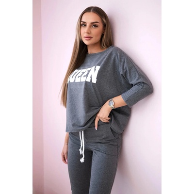 Fashionweek dámská sportovní tepláková souprava Queen K66977 grafit – Zboží Mobilmania