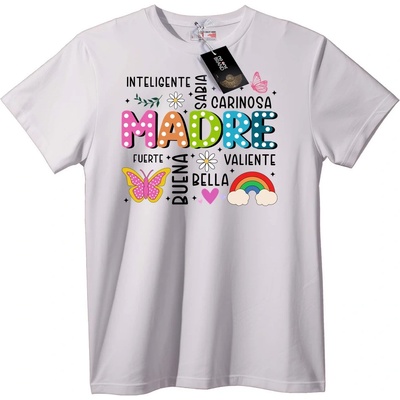 NOONEBRAND Тениска За Деня На Майката с 'Madre' - XL, White