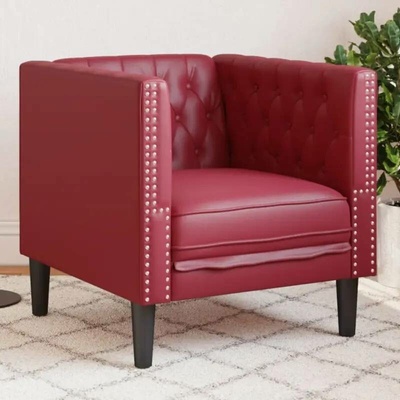 vidaXL 11461.372656 Chesterfield vínové umělá kůže