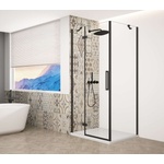 SAPHO Trinity - Душ кабина 80x90 см, лява, прозрачно стъкло/черна GT5690-80CL-B (GT5690-80CL-B)