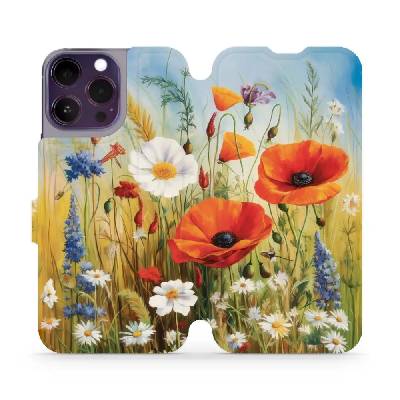Flipové pouzdro Mobiwear - Apple iPhone 14 Pro Max - VP43S Letní louka (Knížkové flip pouzdro, obal, kryt na mobil Apple iPhone 14 Pro Max - VP43S Letní louka, materiál Umělá kůže + TPU - ochrana 360°