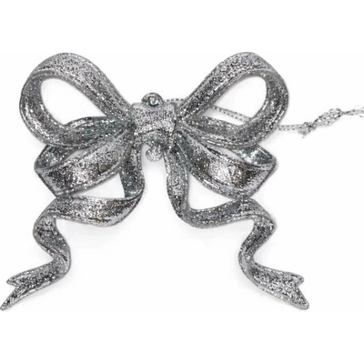 DECOLED Dekorácia mašle 9 × 8 cm, strieborná