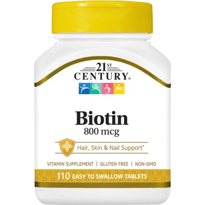 21st Century Biotin, 800 mcg, 110 таблетки, 21st Century (9091)