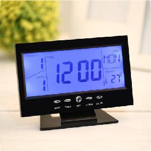 Foxgood Часовник с голям LCD дисплей DS-8082 - Черен (19115-black) Будилник