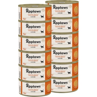 Applaws Консерва за котки с пилешки гърди и тиква 12 x 156 г