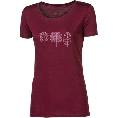 Progress VINKA TREES dámské merino triko vínový melír – Hledejceny.cz