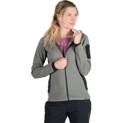 NORTHFINDER dámská turistická mikina se zipem -MARCELLA-807 lightgreenblack