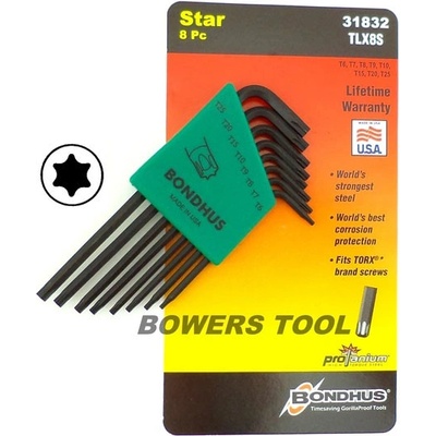 Bondhus Kľúč L T06-T25 torx 8- dielna sada TLX8S 31832