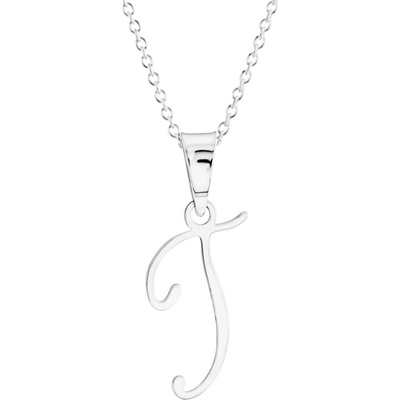 Gemmax Řetízek s písmenem „T“ bílé zlato GUSWN-42461-25841