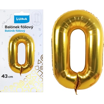 LUMA Balónek foliový č.0 ZLATÝ 43 cm