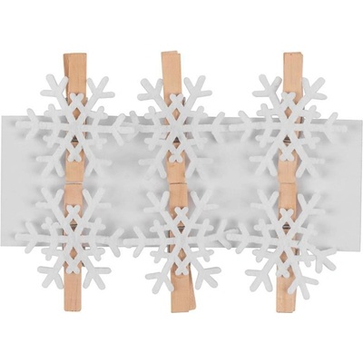 MagicHome Dekorácia Vianoce Woodeco Snehová vločka 4 cm