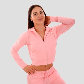 GymBeam Дамски суичър TRN Zip-Up Pink XS