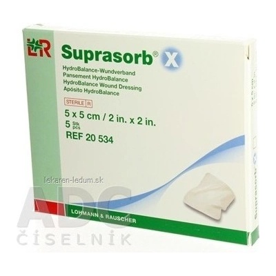Suprasorb X Krytie na rany kompresy hydrobalančné - vlhké hojenie 5 x 5 cm 5 ks