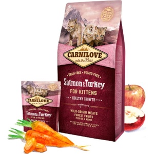 CARNILOVE ACTIVE Salmon & Turkey for Kittens - Беззърнена храна със сьомга и пуешко за котенца 400гр