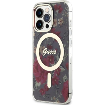 GUESS Калъф GUESS, Flowers IML MagSafe Compatible за iPhone 13 Pro, GUHMP13LHCFWSA, Цветя (GUHMP13LHCFWSA)