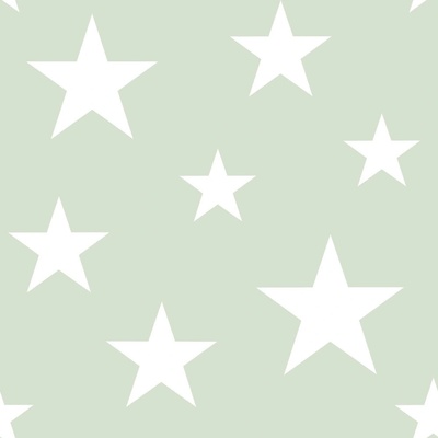 Esta Home 128865 Mentolovo zelená vliesová tapeta s bielymi hviezdami Little Bandits rozmery 0,53 x 10,05 m