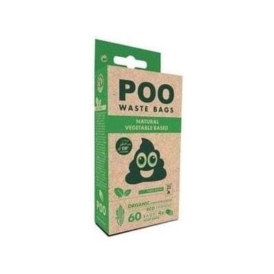 M-Pets POO BIO Dog Waste Bags Mint Scented 100% биоразградими пликчета, 4 ролки х 15 торбички, бели с аромат на мента