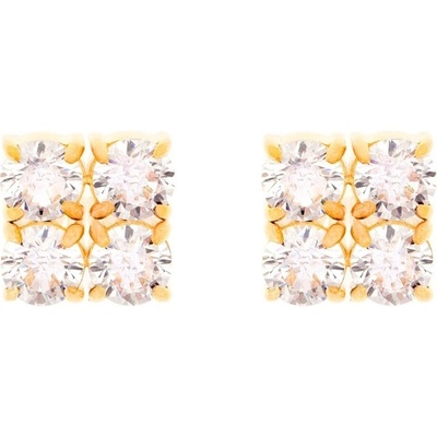 Oliver Weber Štvorcové pozlátené náušnice s kubickou zirkóniou Cryston Lumiere 23251G
