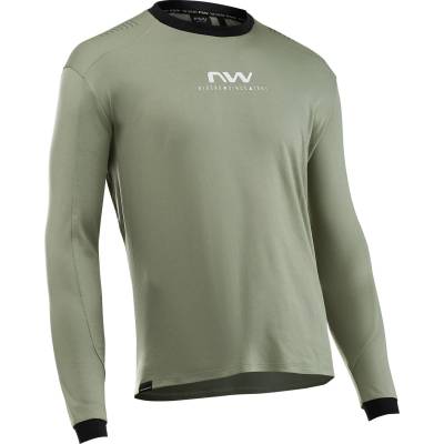 Northwave Мъжка фланелка с дълъг ръкав за колоездене Northwave Sharp Jersey Cycling jersey - Cottage Green / White (056-3794-0214)