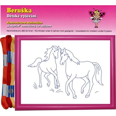 Beruška Dětské vyšívání v rámečku koně