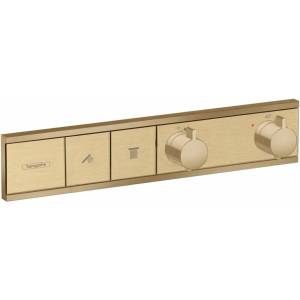 Hansgrohe Вграден термостатичен смесител за вана и душ Hansgrohe RainSelect, матов бронз, 2 функции (15380140)