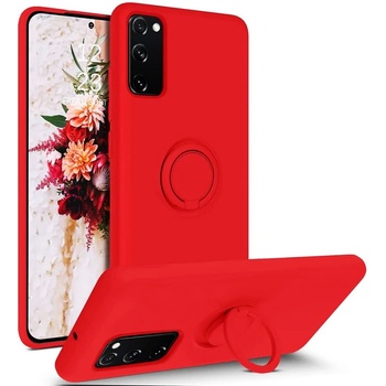 Image 1 of Samsung Кейс Vennus Silicone Ring за Samsung Galaxy S20 FE, Метален ринг, Силиконова връзка за ръката, Червен (3526)