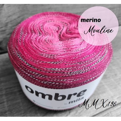 MILA OMBRE MERINO Mouliné 1200m/4nitka MMX196 - MALINOVÝ SORBET