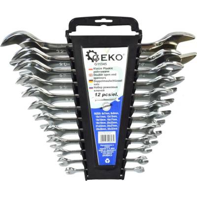 Geko Sada oboustraných plochých klíčů 6-32mm 12 ks G11345