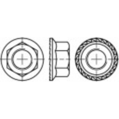 TOOLCRAFT 1067598 matice prírubové s ozubením s prírubou M8 DIN 6923 nerezová ocel A2 1000 ks