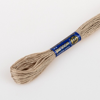 Niťárna Vyšívací příze MOULINE / MULINKA 7222 žlutohnědá béžová, jednobarevná, 2g/8m