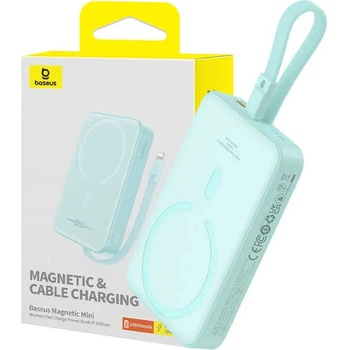 Baseus Преносима батерия Baseus Magnetic Mini, 10000mAh, 20W, MagSafe, мента (KXG0079203)