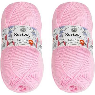 Bellatex SET 2ks Příze BABY ONE 100g / 250 m Světle růžová