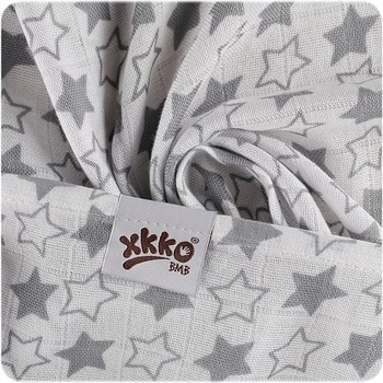 Kikko Bambusové pleny XKKO BMB 70 x 70 Little Stars Silver MIX 3 ks