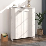 vidaXL Шкаф за обувки HAMAR, бял, 85x40x108 см, бор масив (340517)