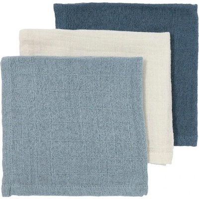 Meyco Mušelínová plena-žínka Natural/jeans blue/indigo 70x70 3 ks