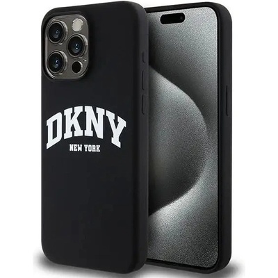 DKNY Кейс DKNY Liquid Silicone White Printed Logo MagSafe за iPhone 13 Pro Max, черен (3666339266646)