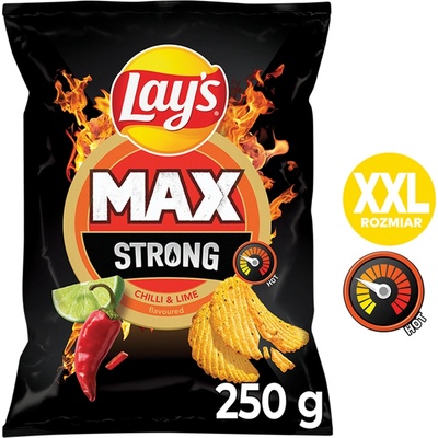 Lay's Strong Smažené bramborové lupínky s příchutí chilli a limetky 250 g