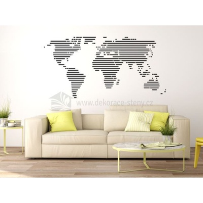 Dekoracie-steny.sk - 301 - Samolepky na stenu - Mapa sveta v pruhoch - 120 x 235 cm