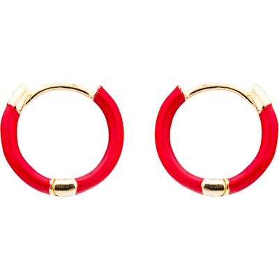 Franco Bene Kroužkové červené náušnice pozlacené 5761